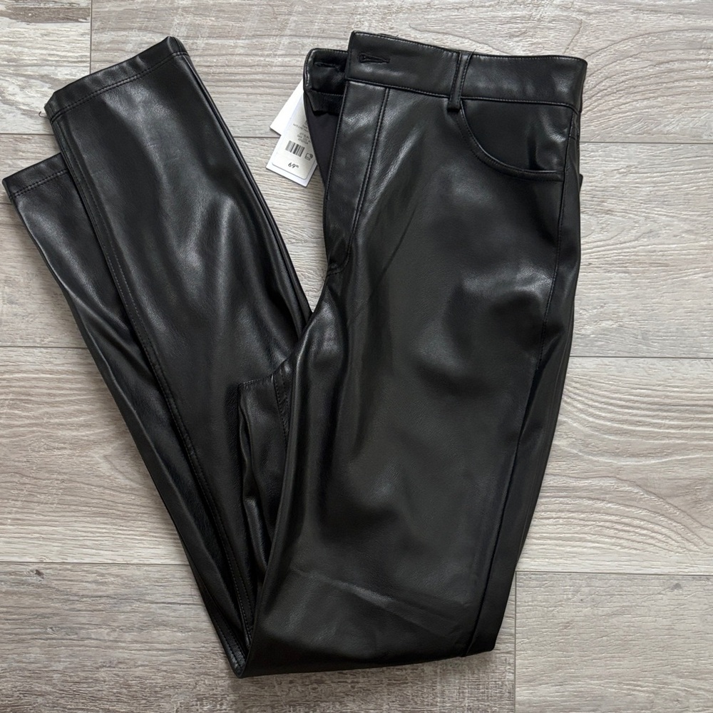Women’s Black Faux Leather Pants NWT